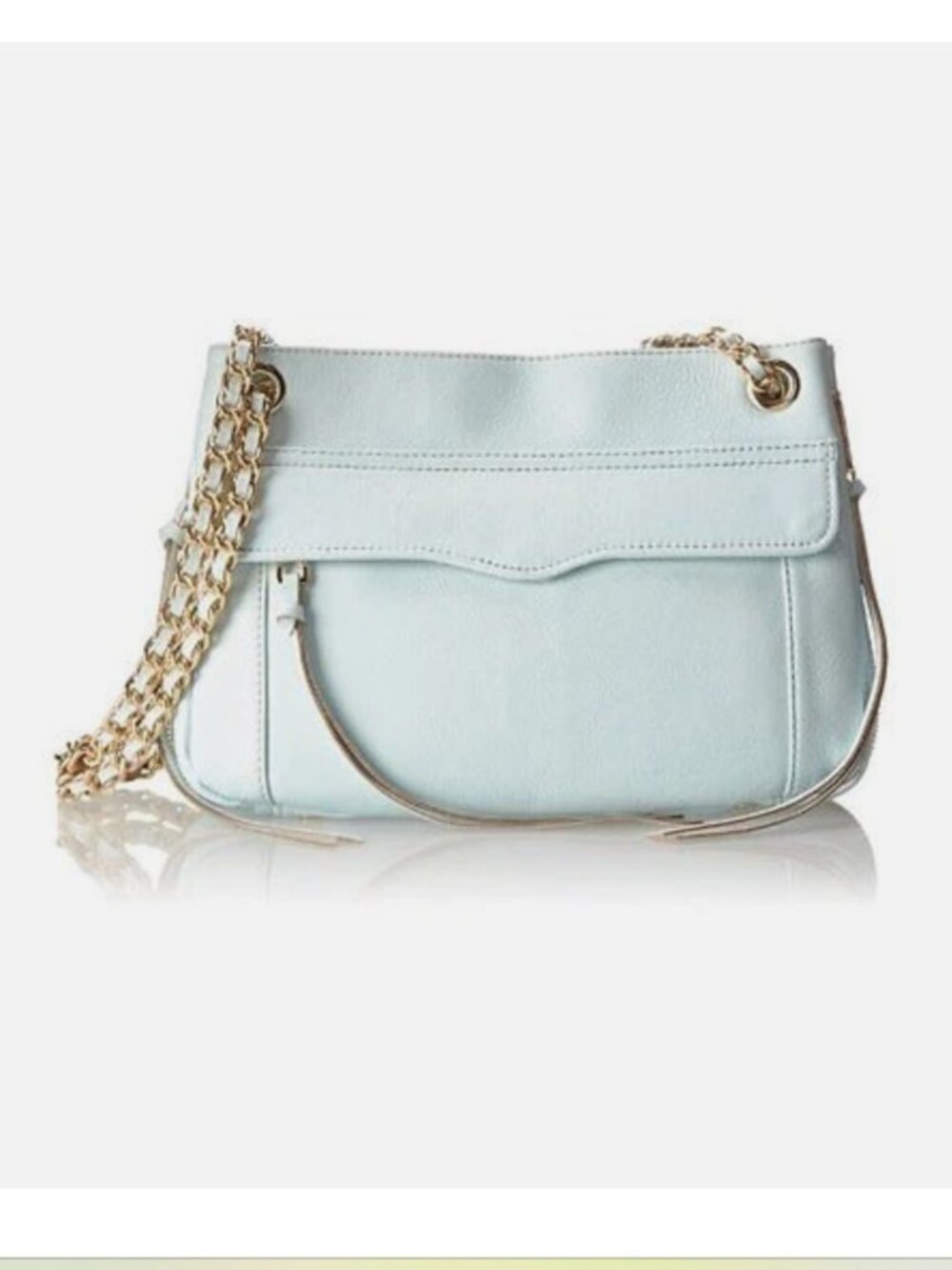Rebecca Minkoff Swing Leather Double Chain Convertible Shoulder Bag Mint Green